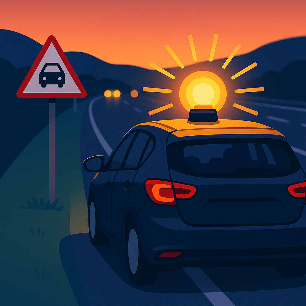 Baliza Señal V16 en carretera